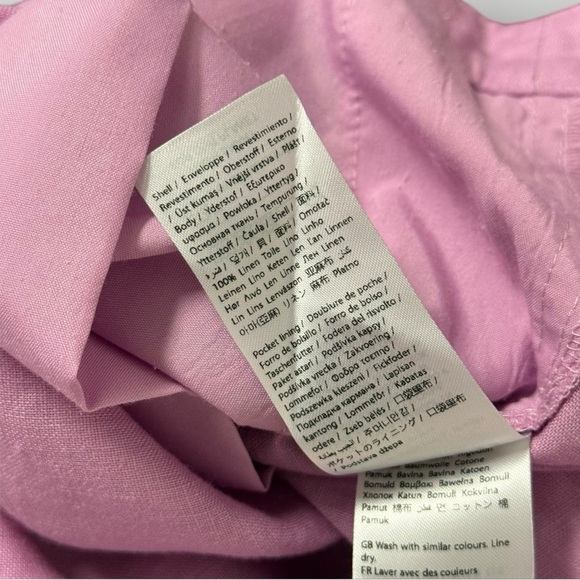 NA-KD Romee Strijd 100% Linen Straight Linen Trousers Lilac Pink Sz Small - Picture 13 of 16